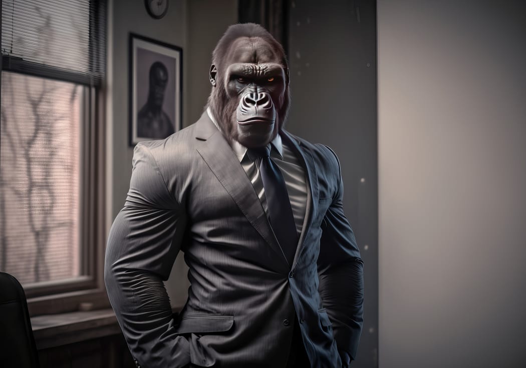gorilla in suit