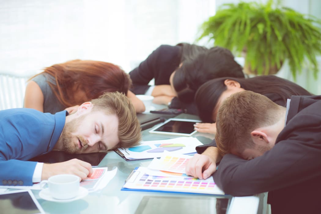people sleeping at meeting