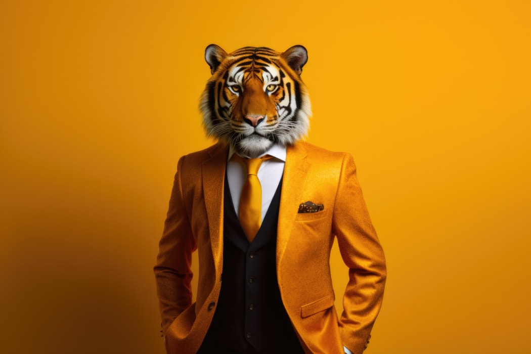tiger in suit