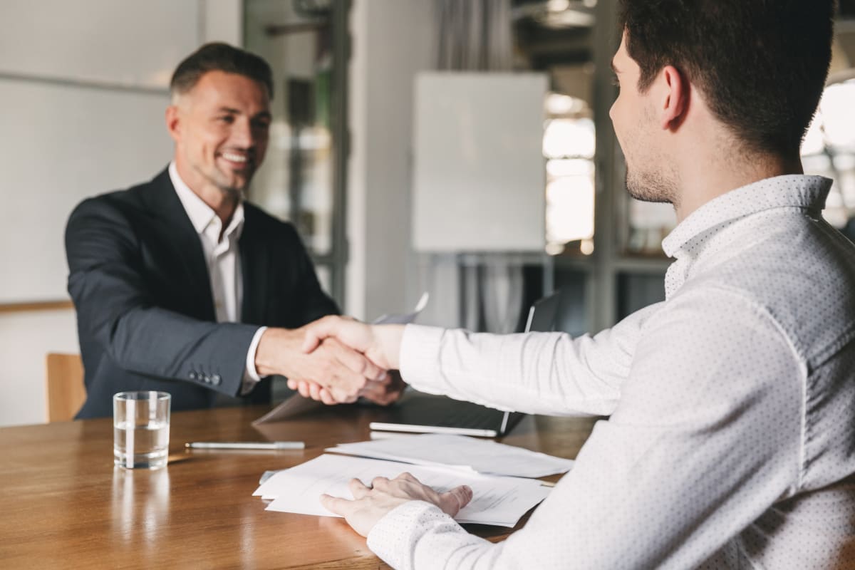 men shaking hands