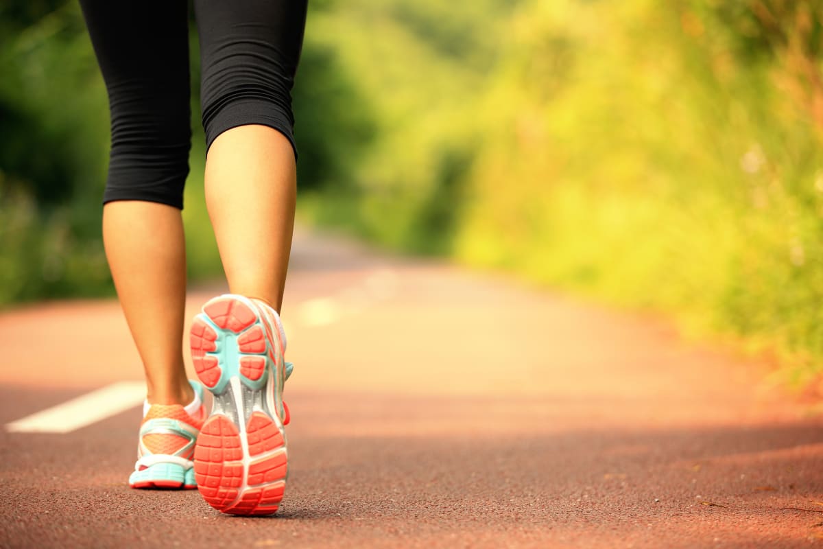 sneakers on woman