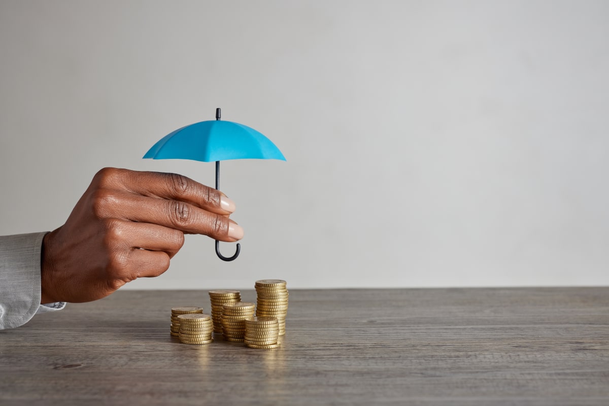 umbrella over coins