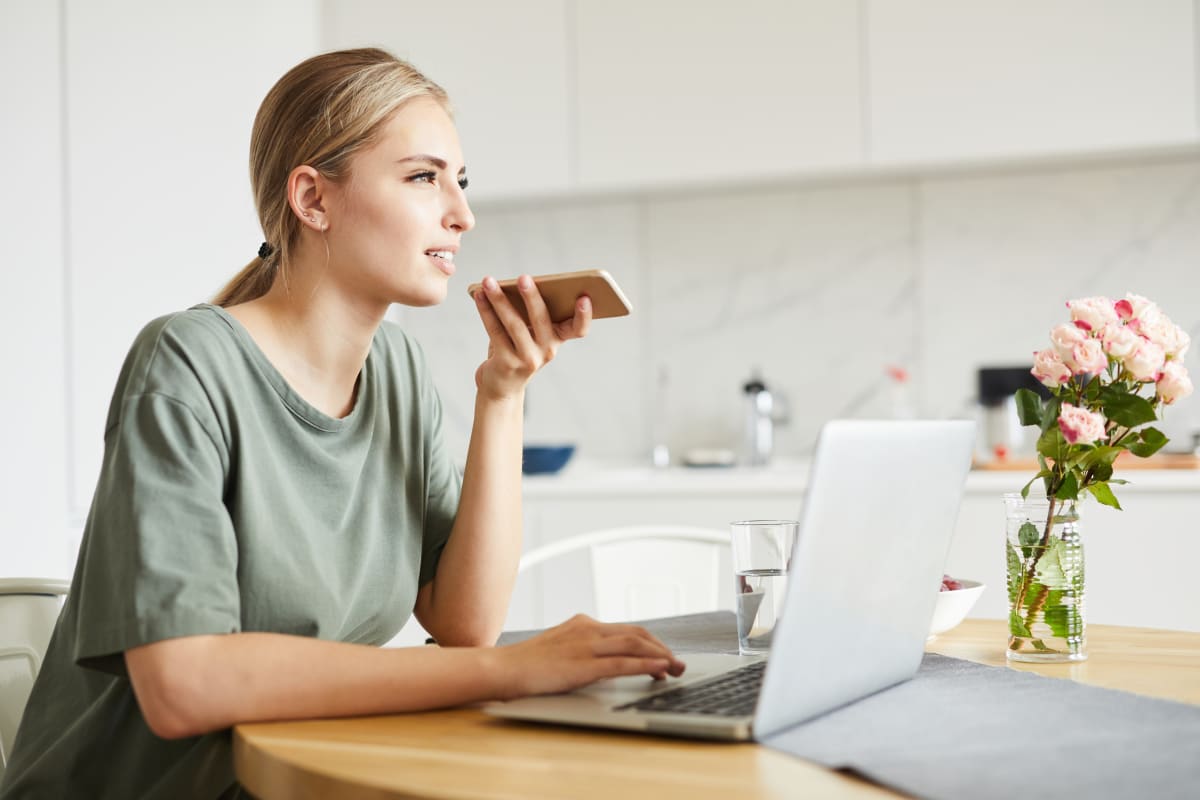 woman leaving voice mail