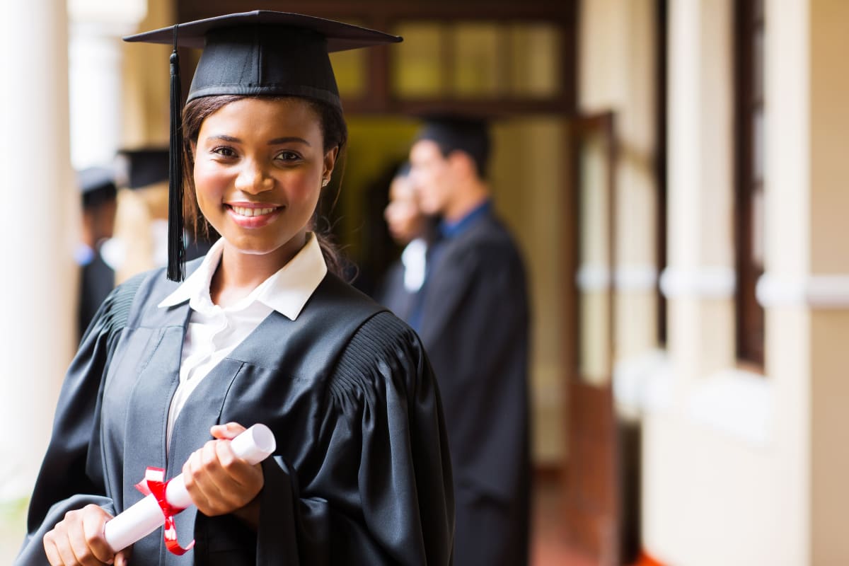 woman with degree