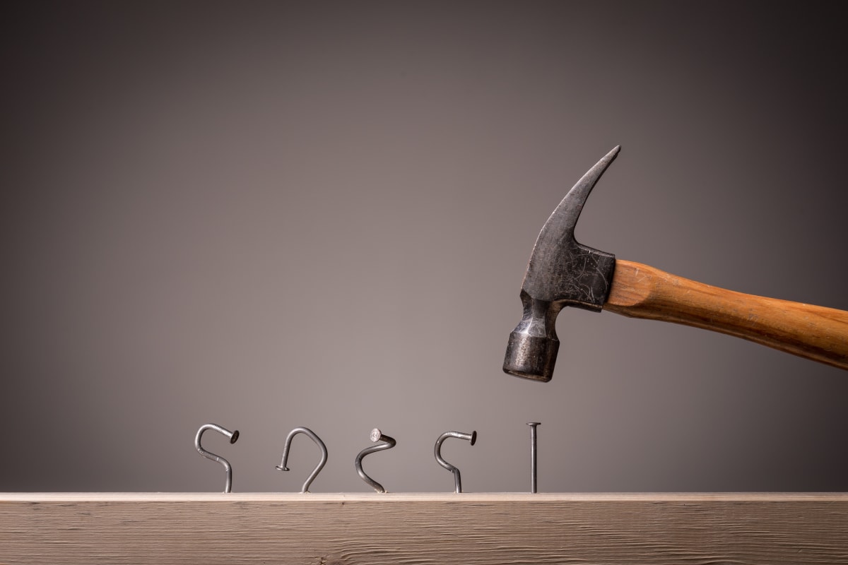 hammer with crooked nails