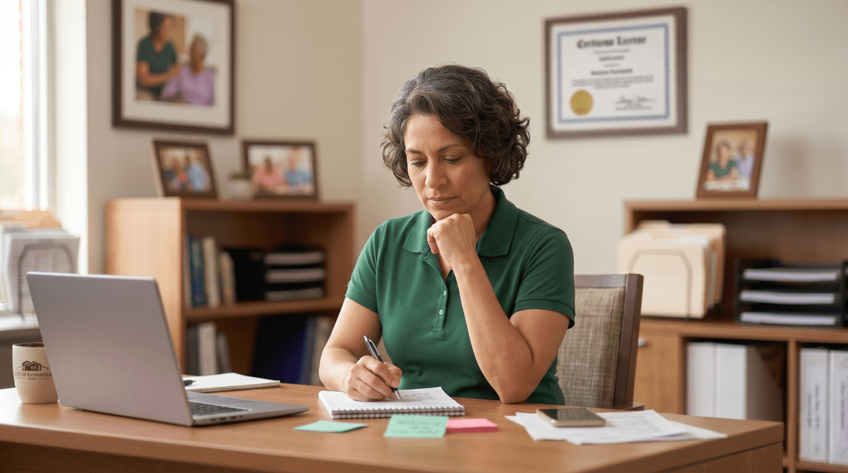 Adult day care owner brainstorming business names