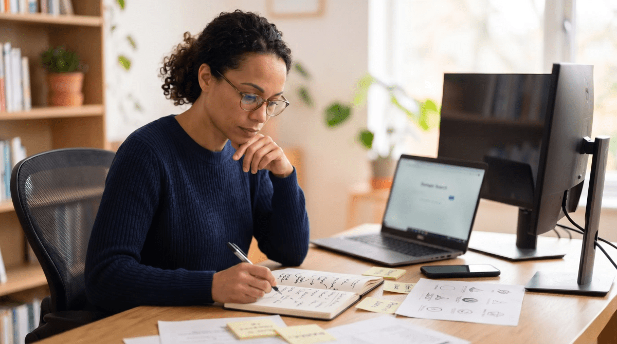Affiliate website owner brainstorming business names