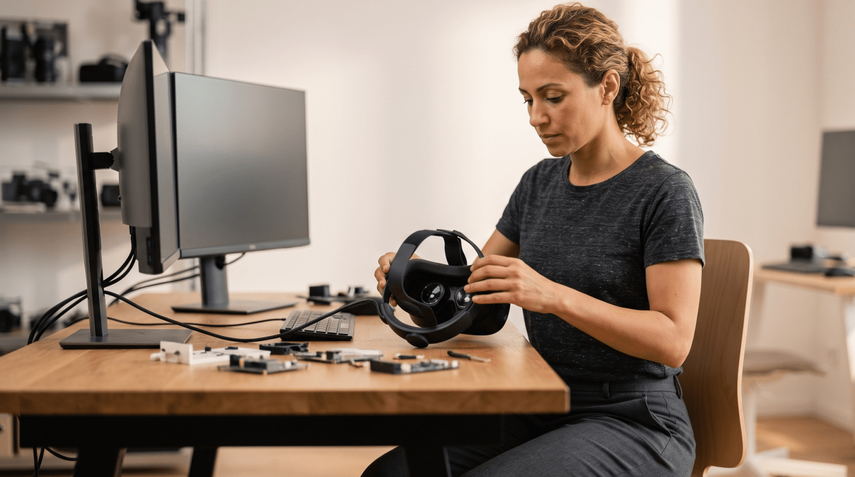 AR/VR development studio owner developing an AR/VR application
