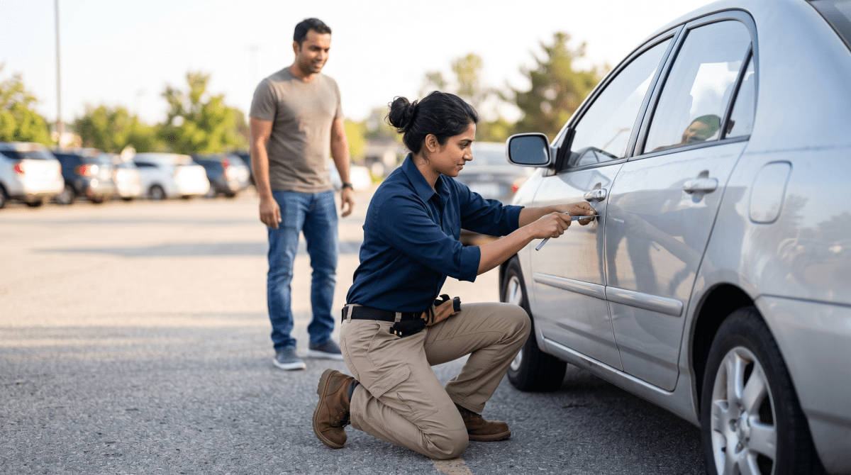 Auto locksmith owner working on their new business idea