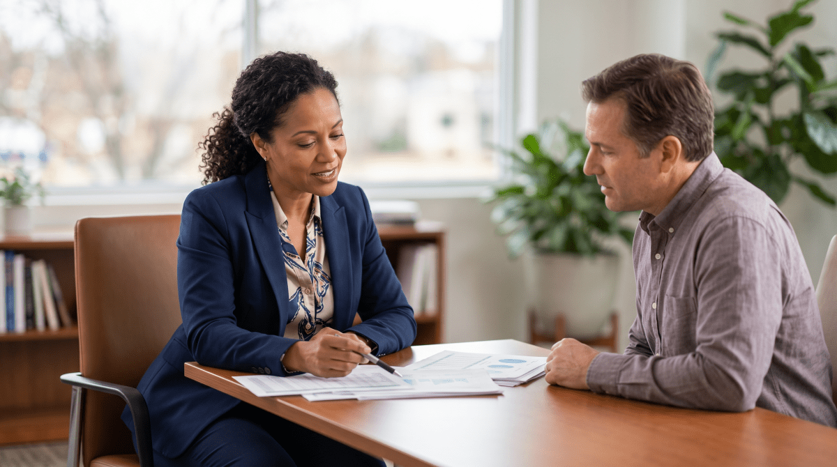 Benefits brokerage owner working on their new business idea