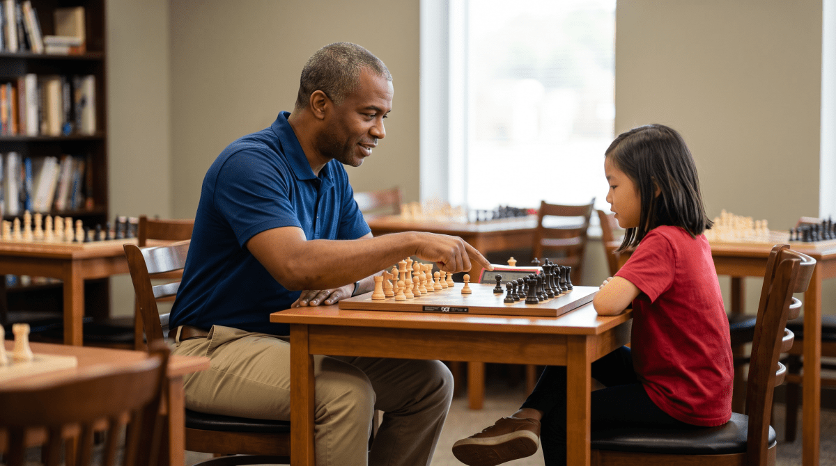 Chess academy owner starting a business.