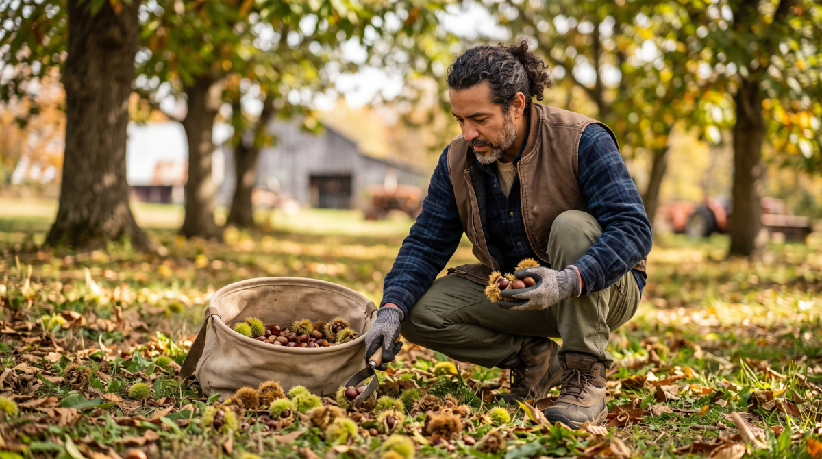 Chestnut farm owner working on their new business idea