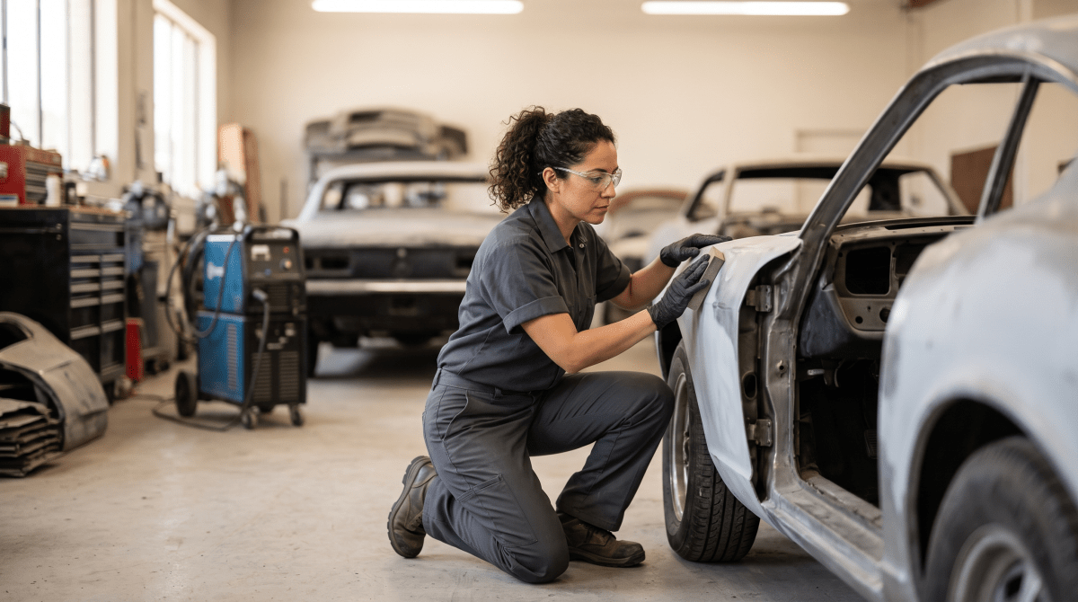 Classic car restoration owner starting a business.