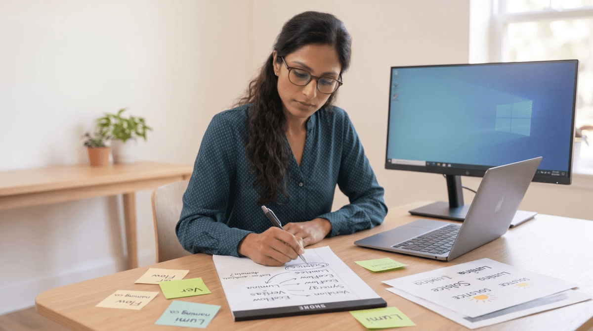 Cloud migration business owner reviewing LLC business name ideas
