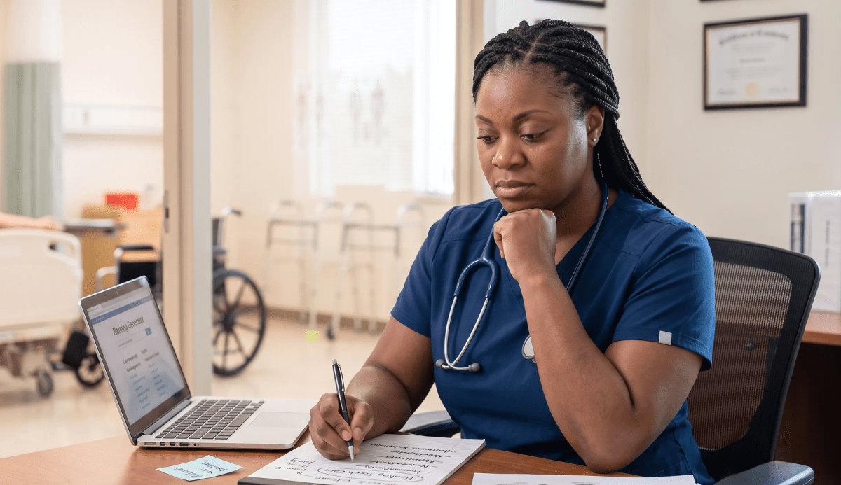 CNA training school owner brainstorming business name ideas