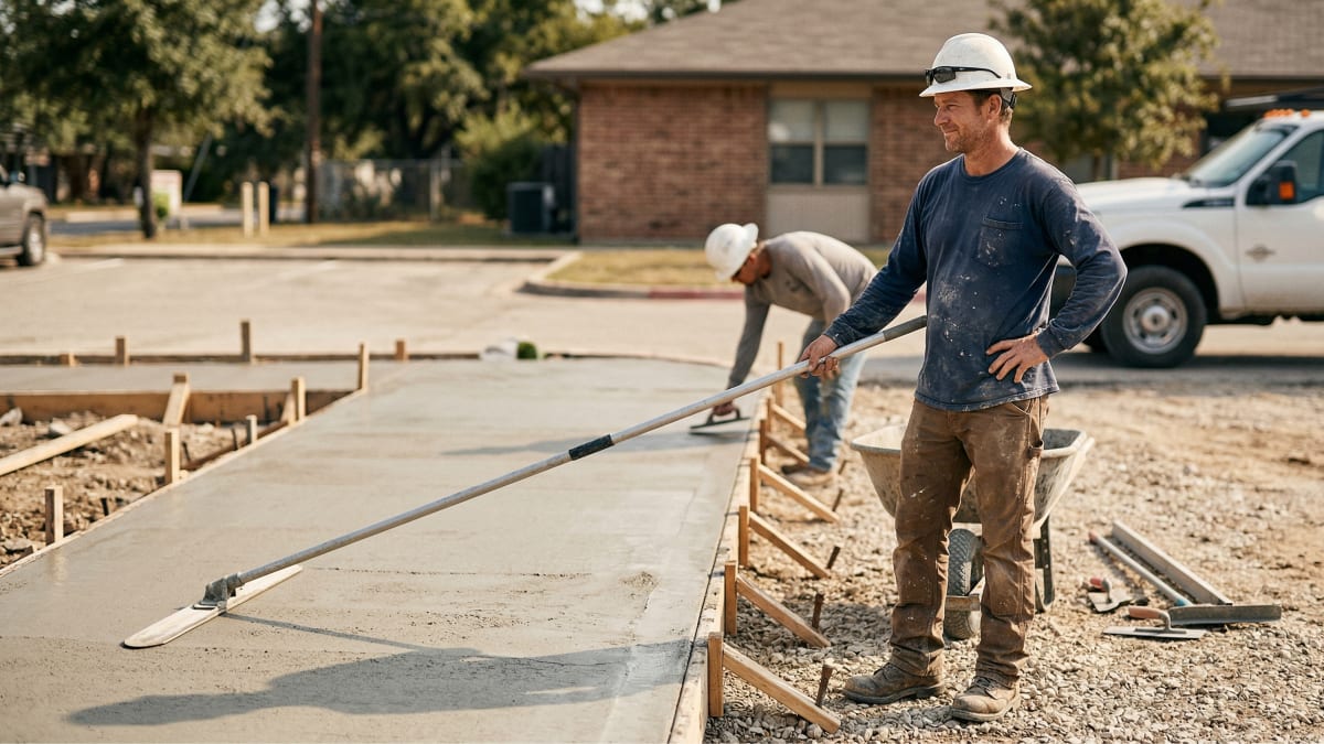 Commercial concrete contractor evaluating a concrete job site