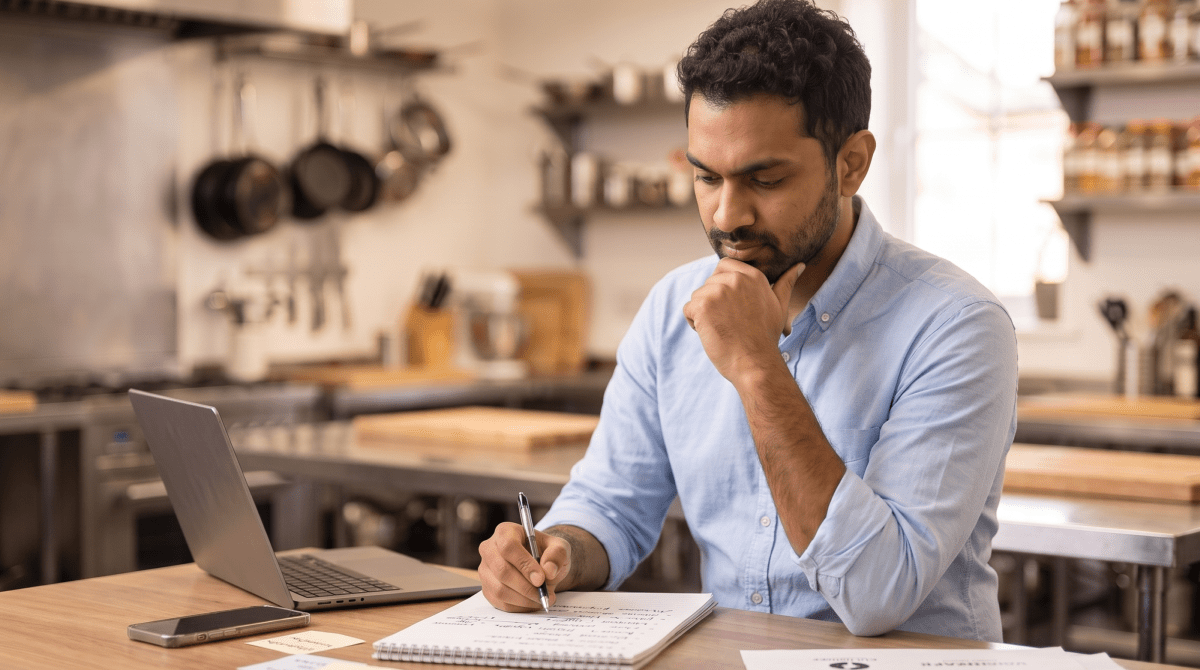 Cooking classes owner brainstorming business name ideas