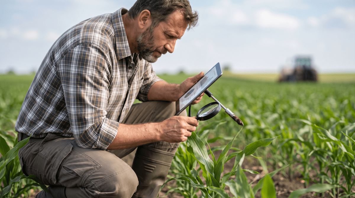 Crop consulting owner working on their new business