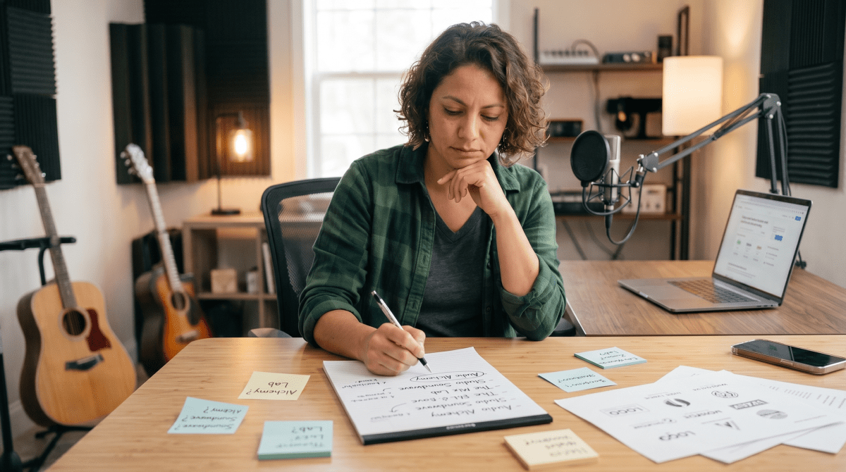 Music composition business owner creating LLC name ideas