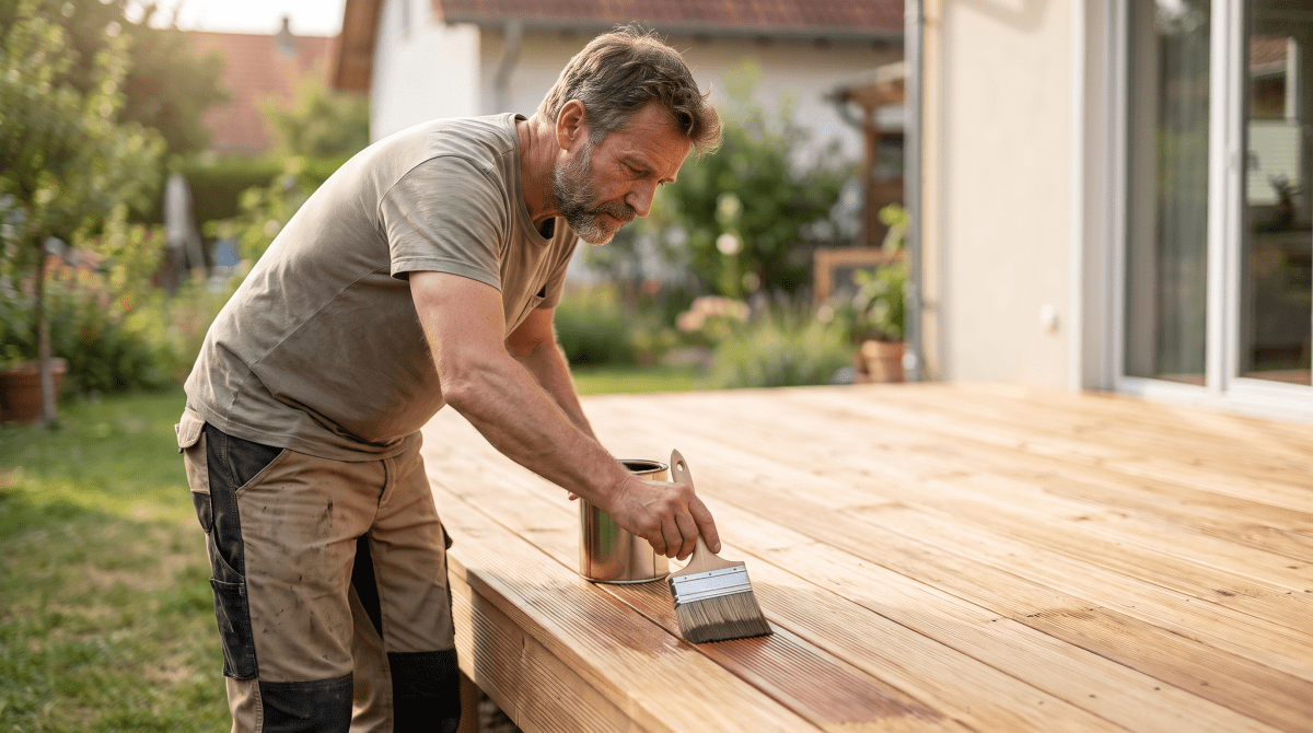 Deck staining service owner starting a business.