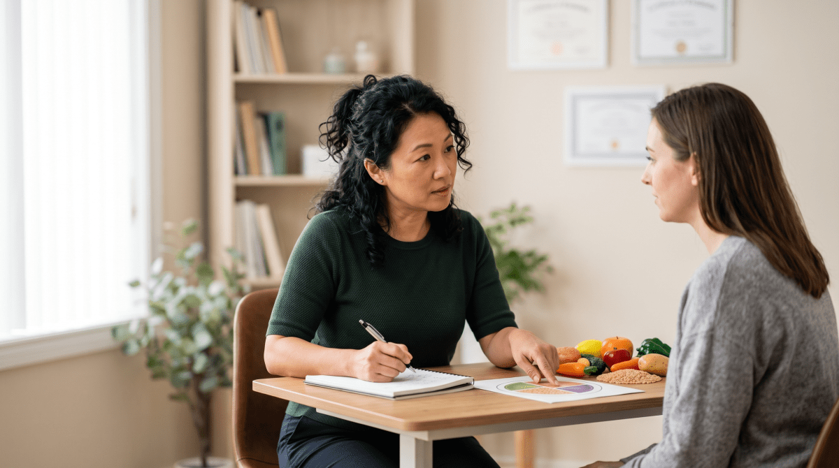 Dietitian practice owner working on their new business idea