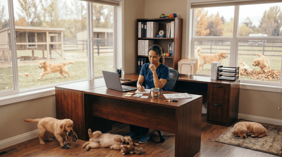 Dog breeder brainstorming business names
