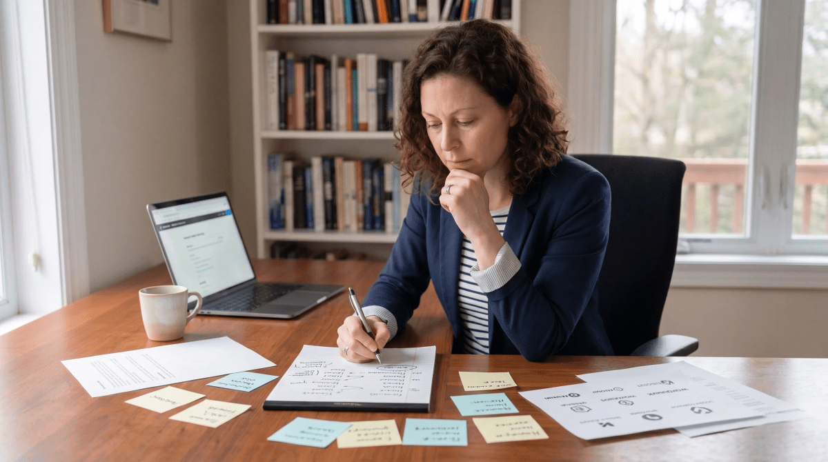 Domain investor generating business name ideas for a domain business