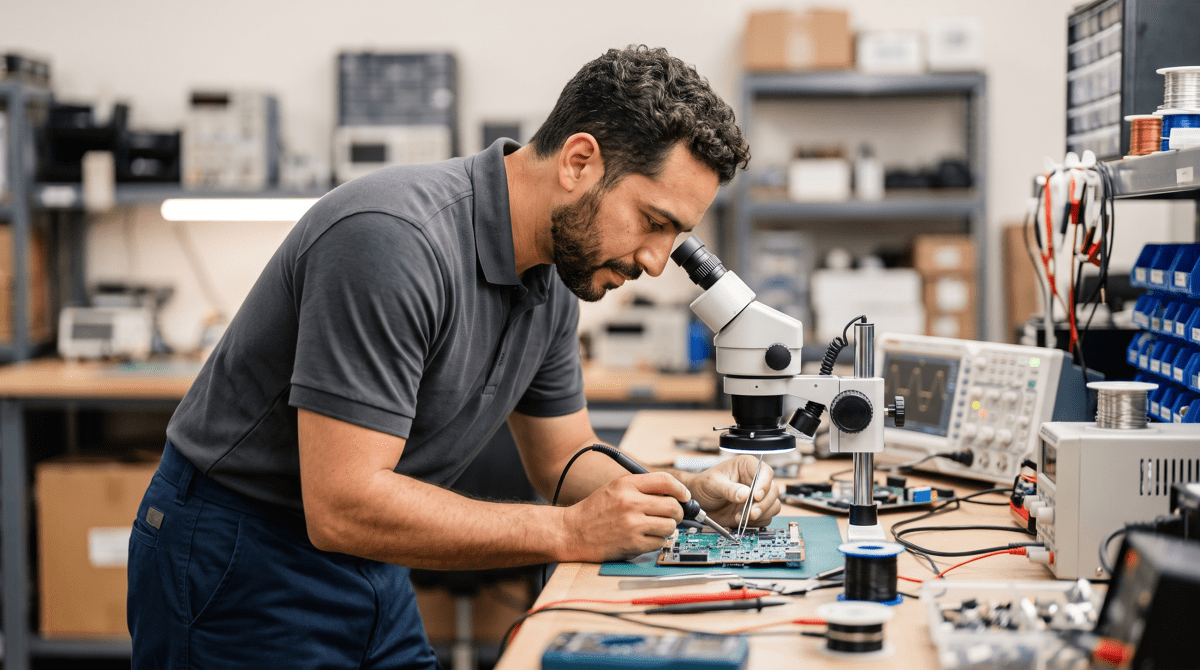 Embedded systems owner working on their new business idea