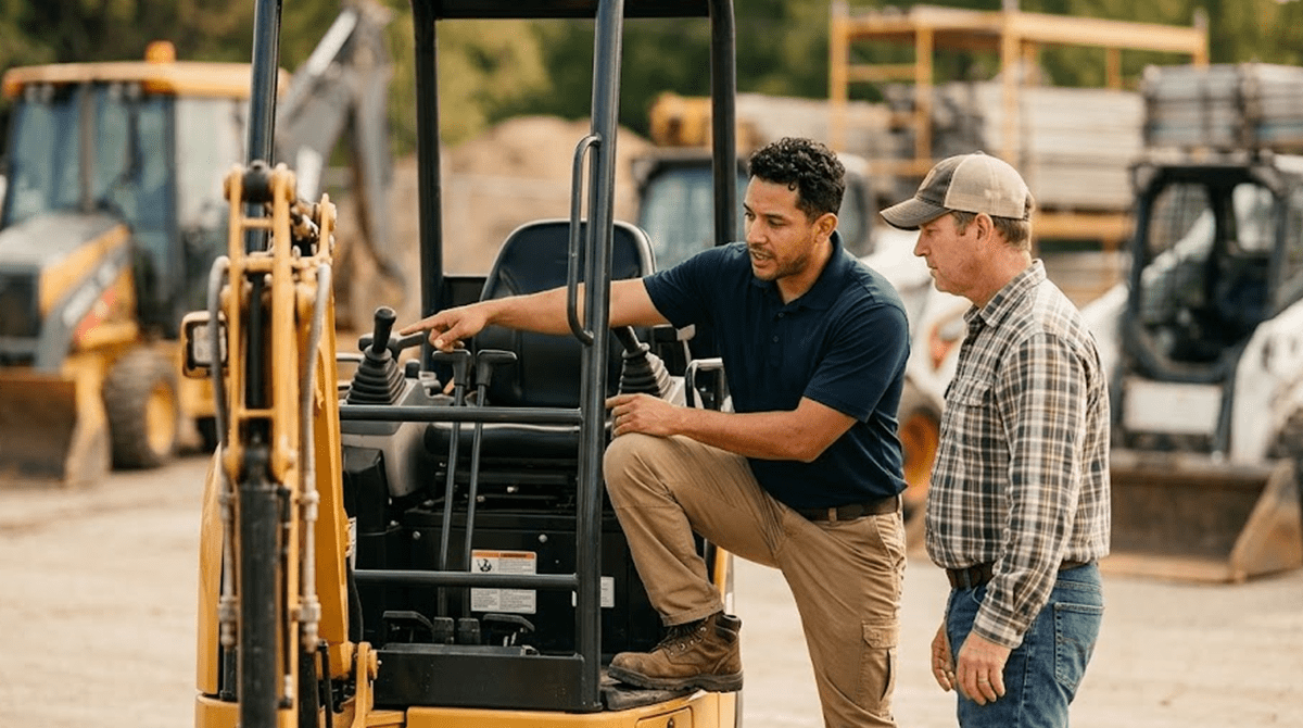 Equipment rental business owner managing construction and heavy equipment rentals