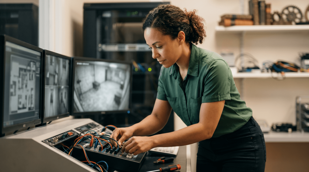 Escape room venue owner setting up an interactive escape room entertainment experience
