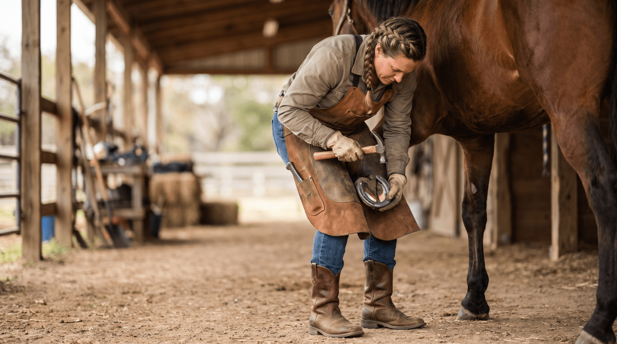 Farrier business owner working on their new business