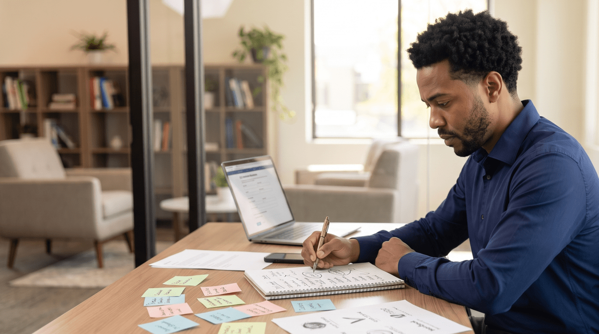 Financial coaching owner brainstorming business name ideas
