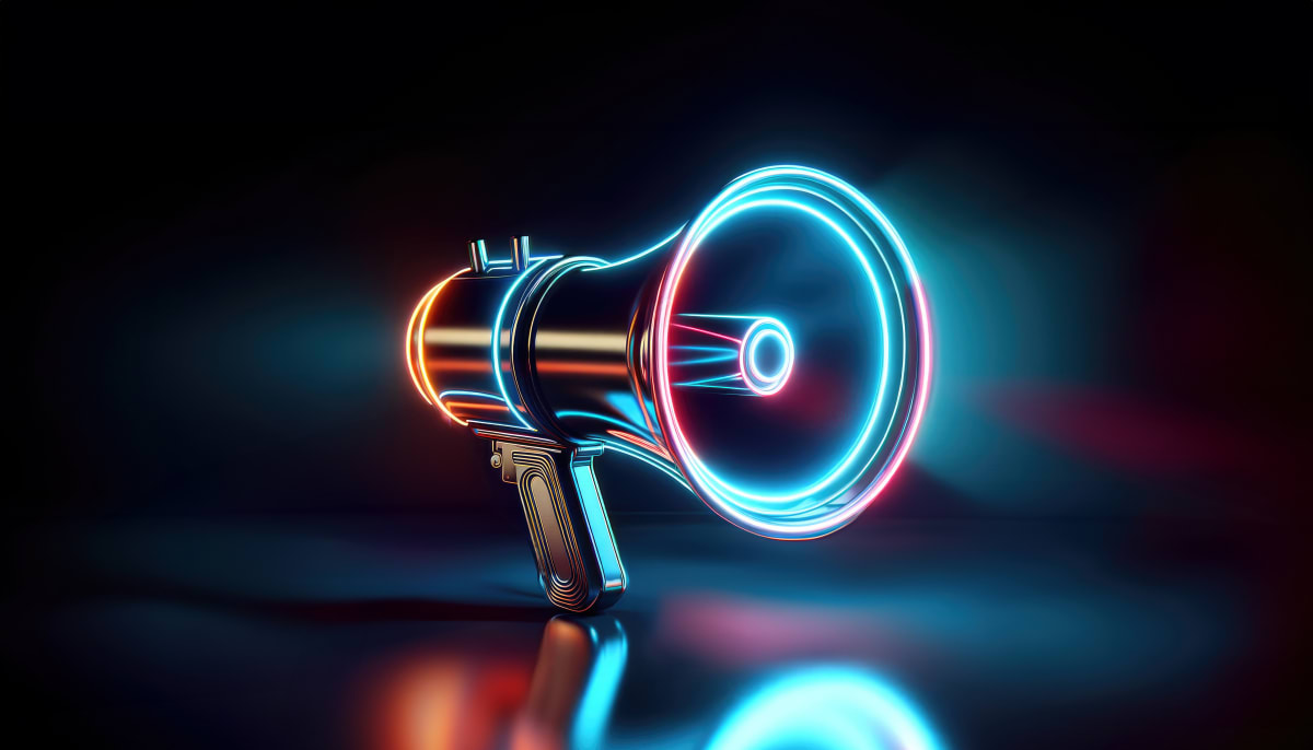 glowing megaphone