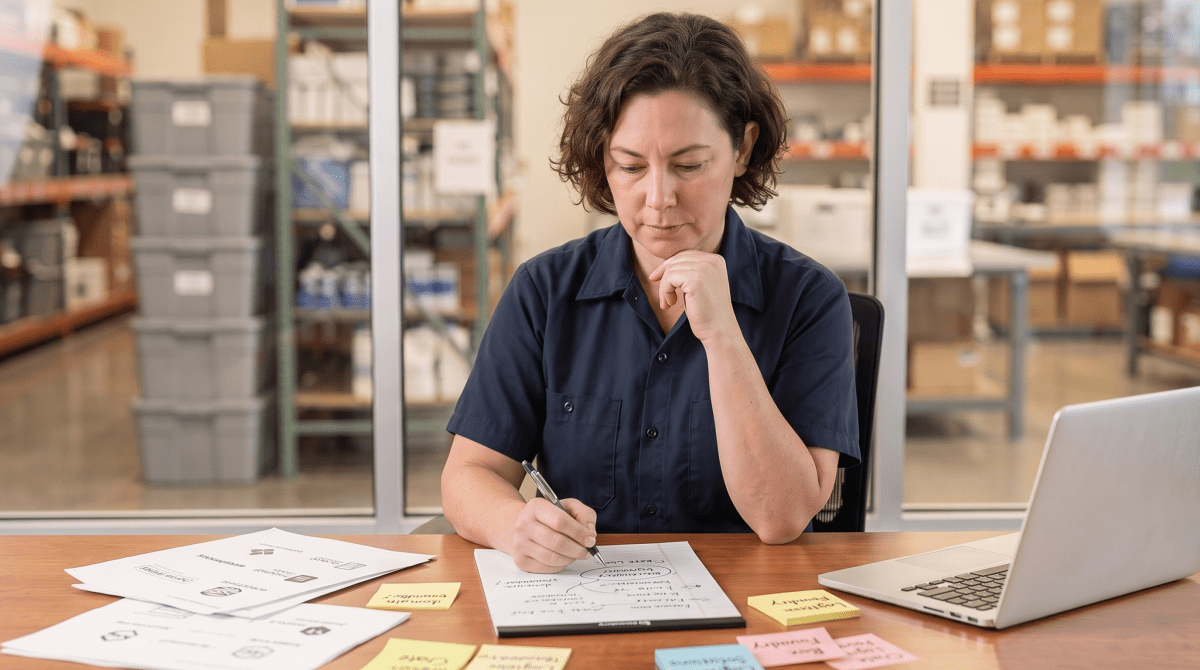 Hoarding cleanup owner brainstorming business name ideas