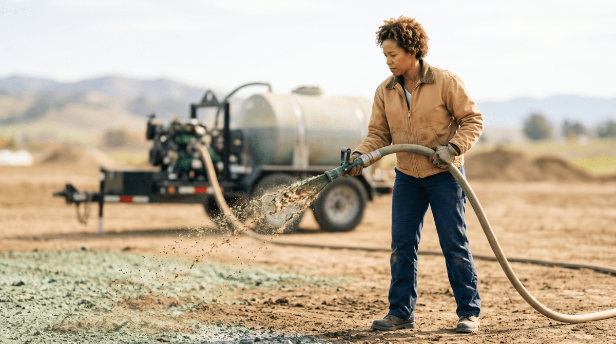 Hydroseeding service owner working on their new business idea