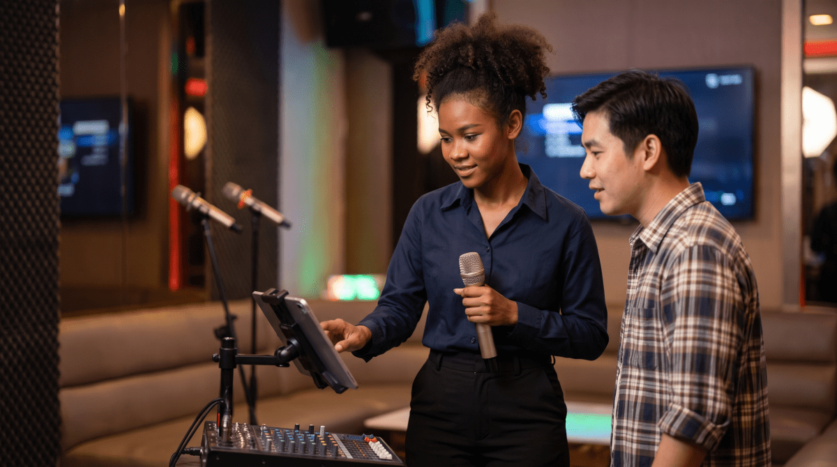 Karaoke bar owner starting a business.
