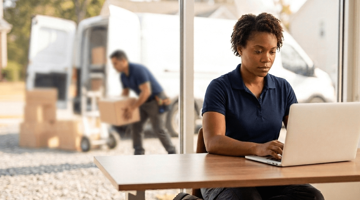 Last-mile delivery business owner creating an LLC for a package delivery and logistics company