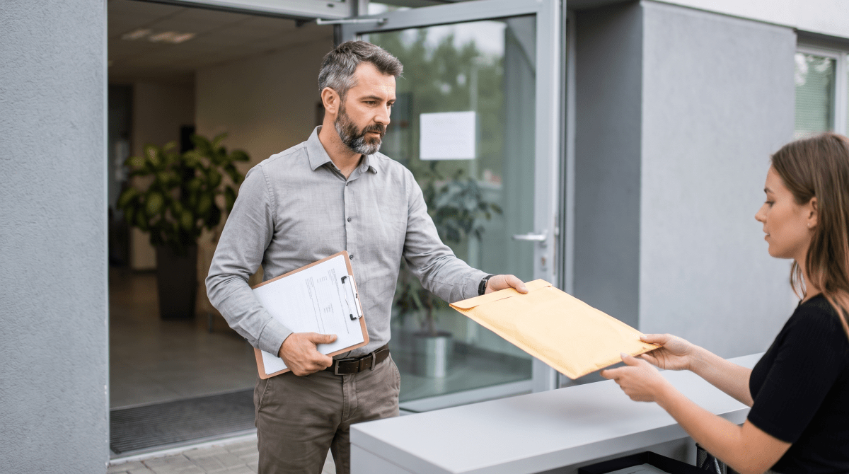 Legal courier owner starting a business.