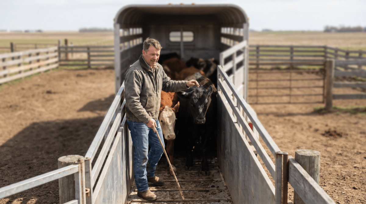 Livestock hauling owner working on their new business