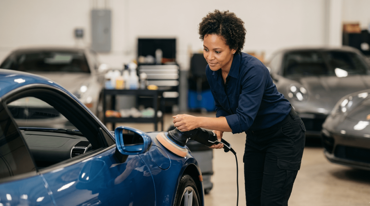 Luxury and exotic car rental business owner showcasing high-end rental vehicles for customers