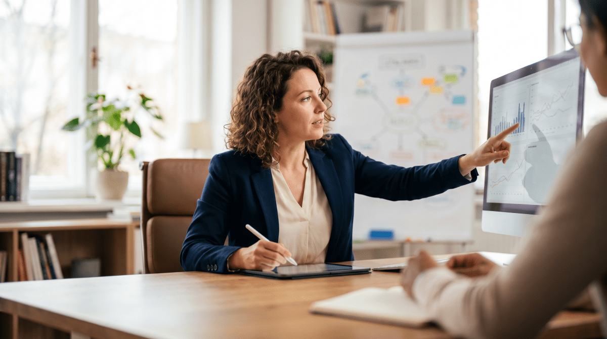 Marketing agency owner working on their business