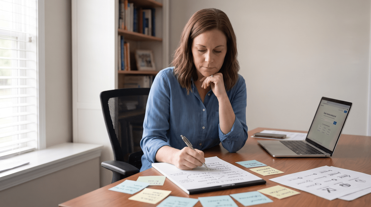 Medical coding school owner brainstorming business name ideas