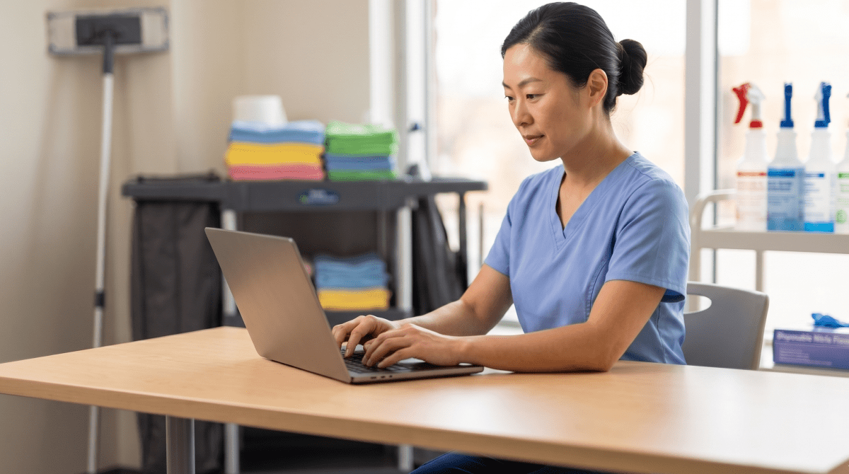 Medical facility cleaning business owner creating an LLC for a healthcare sanitation business