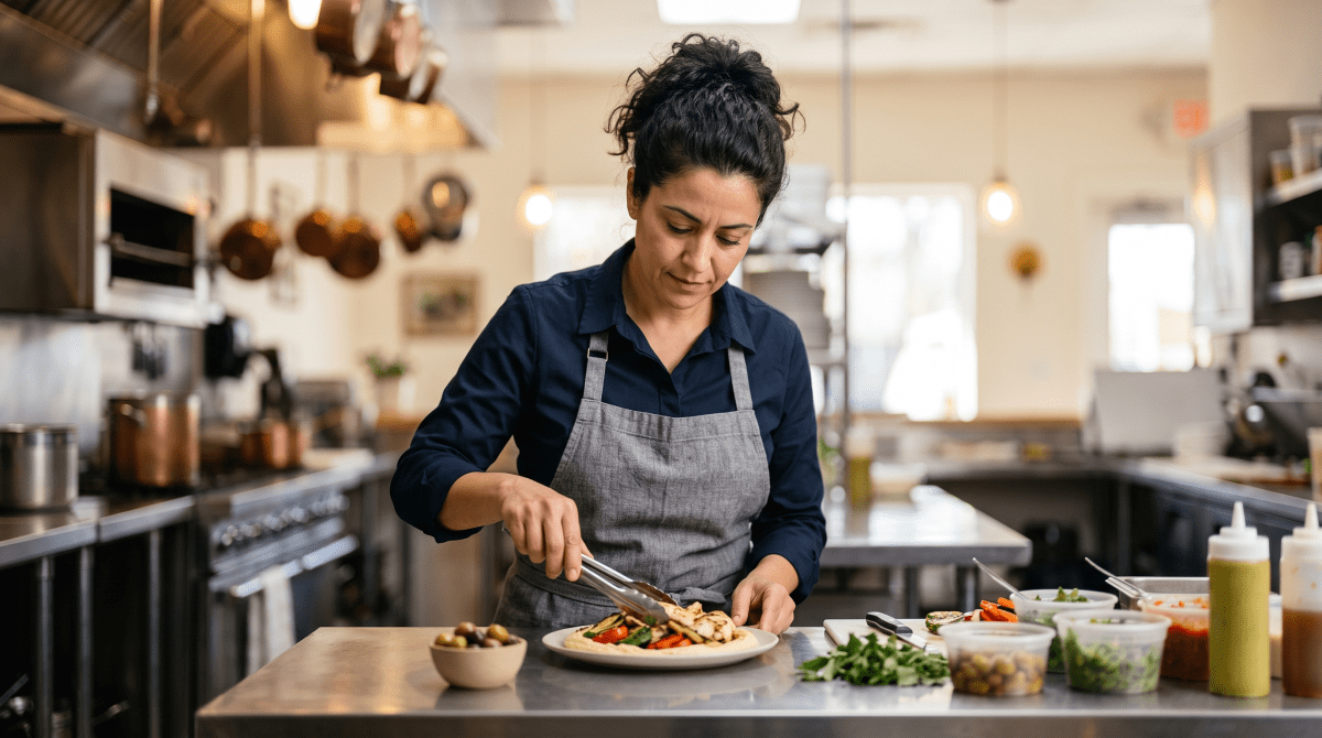 Mediterranean restaurant owner starting a business.