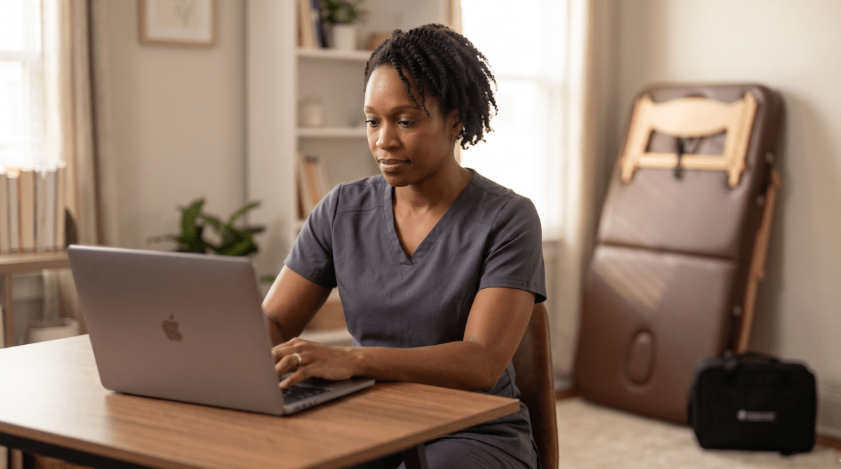 Mobile massage business owner creating an LLC for a mobile massage therapy service