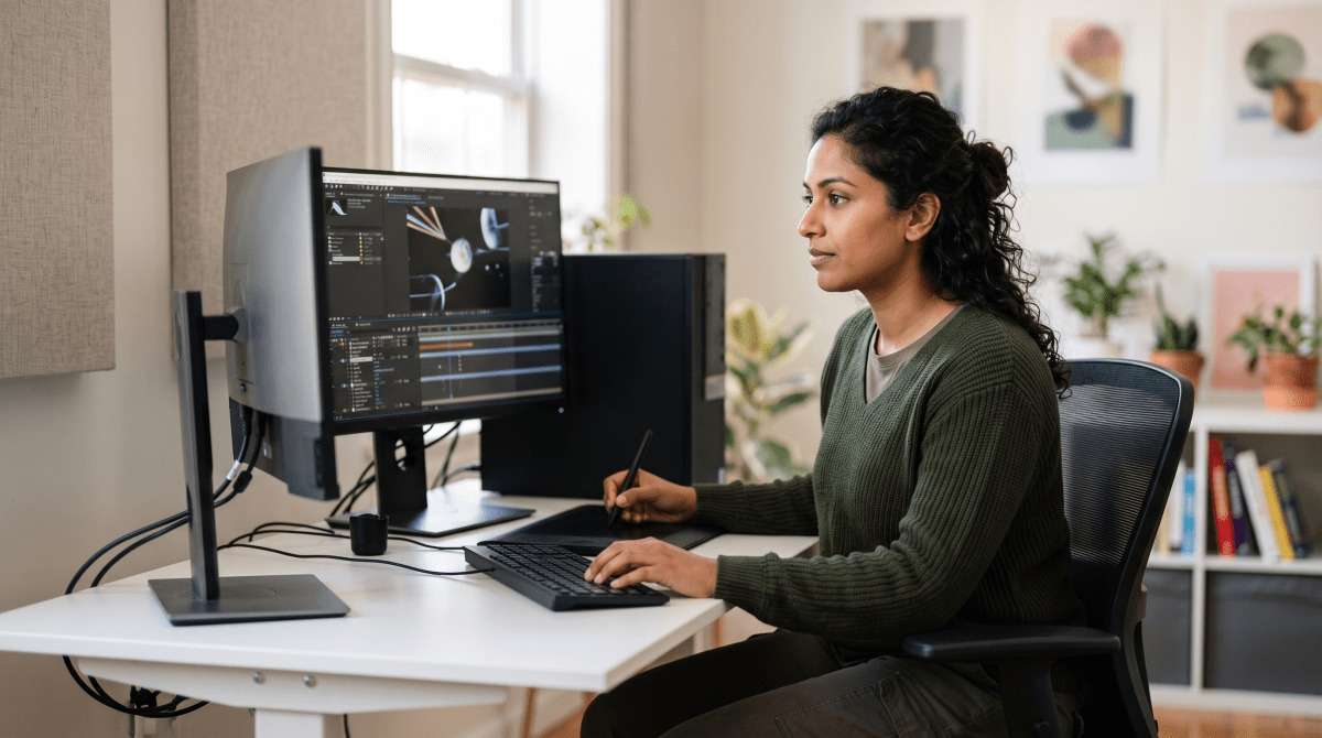 Motion graphics studio owner starting a business.