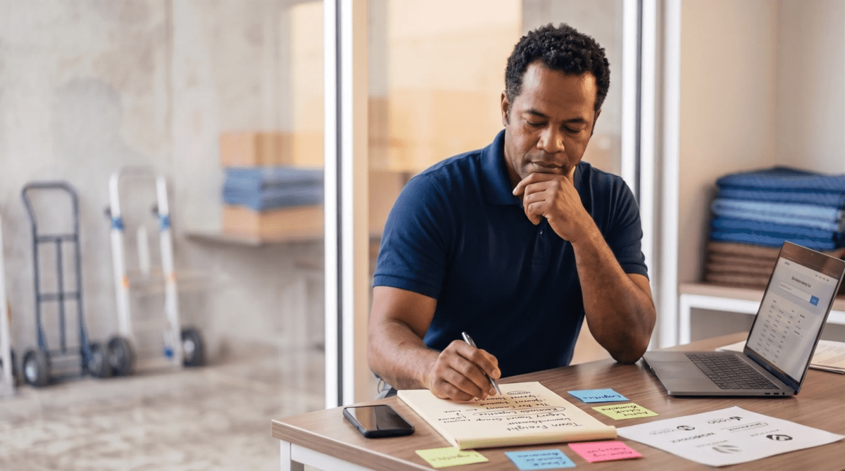 Moving company owner creating LLC business name ideas
