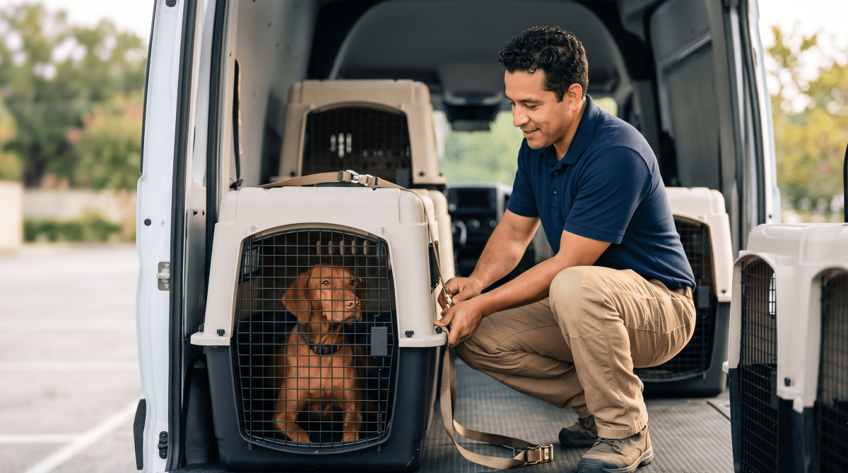 Pet transport business owner starting a business