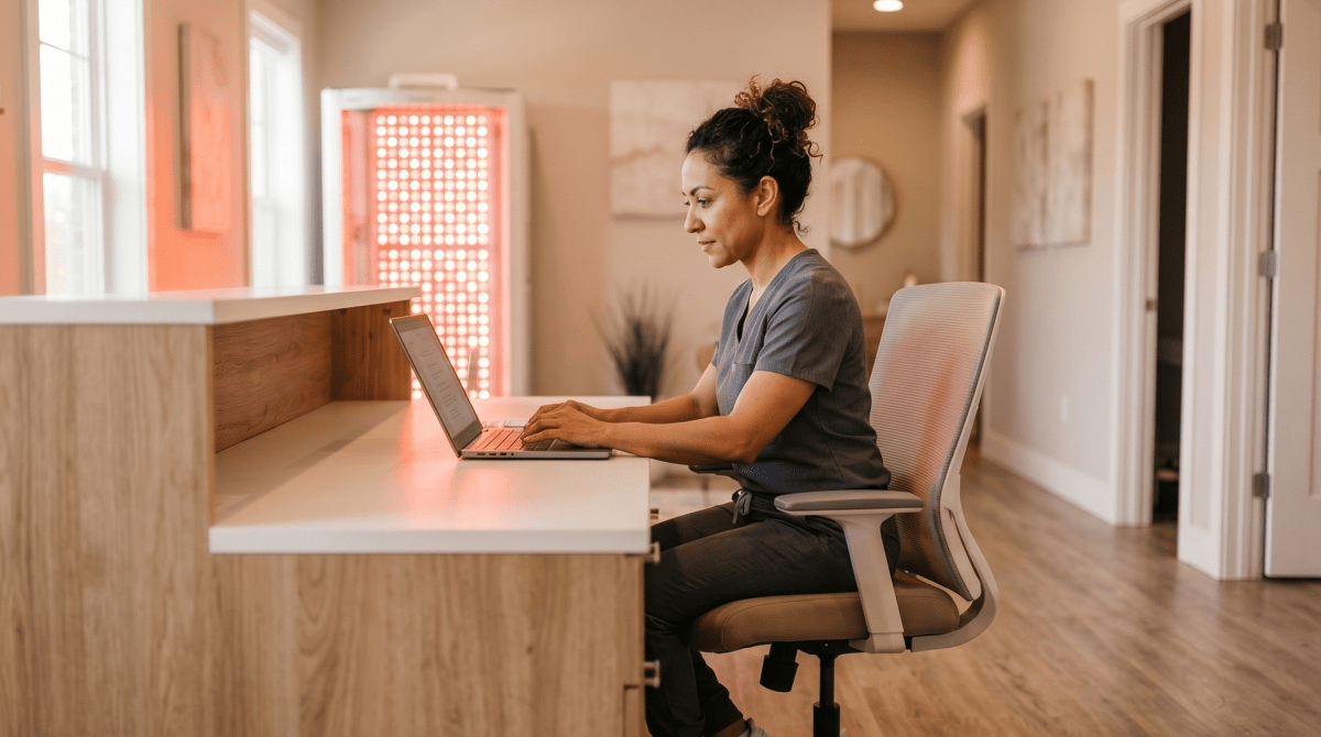 Red light therapy business owner forming their LLC
