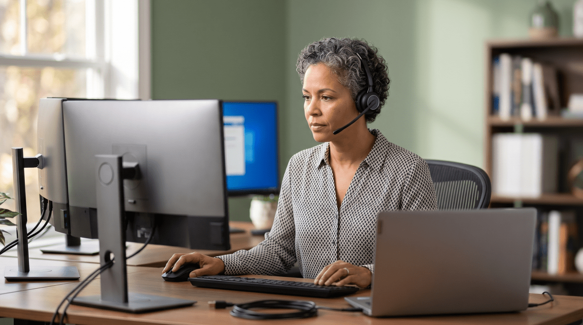 Remote IT support business owner providing remote IT support